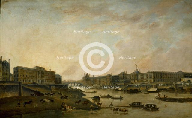 L'Hôtel de la Monnaie et le Louvre, vus du Pont-Neuf, c. 1800. Creator: Demachy, Pierre-Antoine (1723-1807).