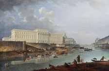 L'Hôtel de la Monnaie, le quai de Conti et la Seine, vus de la pointe de la Cité, 1777. Creator: Demachy, Pierre-Antoine (1723-1807)