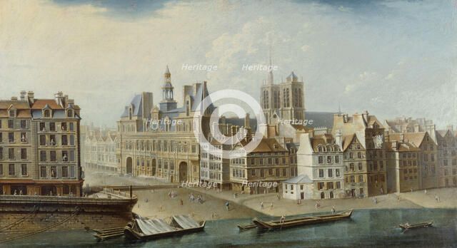 L'Hôtel de Ville et la place de Grève, 1753. Creator: Raguenet, Nicolas-Jean-Baptiste (1715-1793).