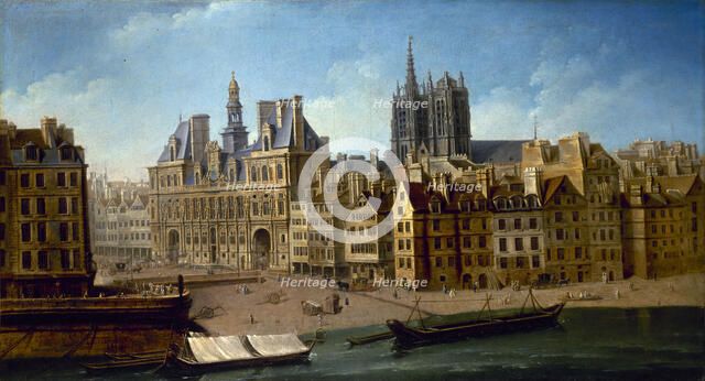 L'Hôtel de Ville et la place de Grève, 1753. Creator: Raguenet, Nicolas-Jean-Baptiste (1715-1793).
