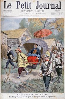 Li Hung-chang escorted by Russian and Japanese troops, China, 1900. Creator: Unknown