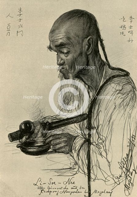 Li-Soe-Nie - man smoking opium, Magalang, Java, 1898.  Creator: Christian Wilhelm Allers.