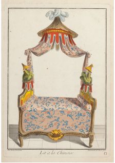 Lit à la Chinoise, ca 1788. Creator: La Mésangère, Pierre de (1761-1831)