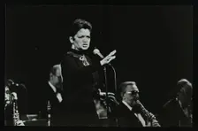 Lita Roza singing with the Ted Heath Orchestra at the Forum Theatre, Hatfield, Hertfordshire, 1983. Creator: Denis Williams