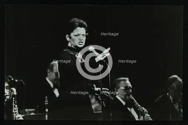 Lita Roza singing with the Ted Heath Orchestra at the Forum Theatre, Hatfield, Hertfordshire, 1983. Creator: Denis Williams.