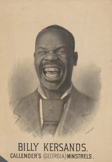 Lithographic portrait of Billy Kersands promoting Callender's Minstrels, c1880 - 1885. Creator: Unknown