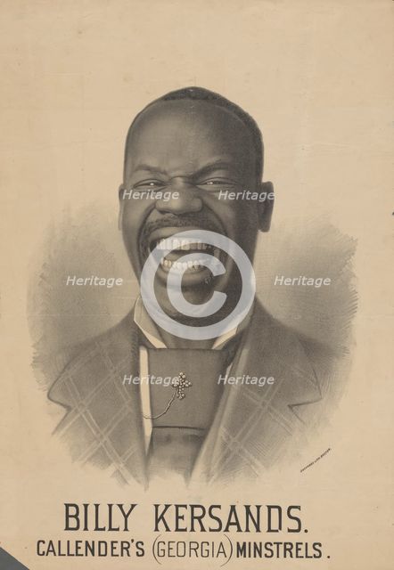 Lithographic portrait of Billy Kersands promoting Callender's Minstrels, c1880 - 1885. Creator: Unknown.