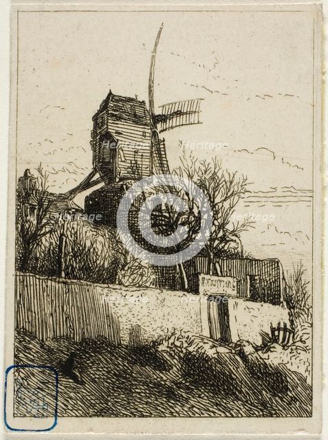 Little Mill at Montmartre, 1842. Creator: Charles Emile Jacque.