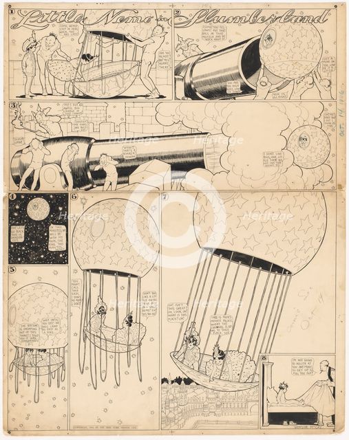 Little Nemo in Slumberland: "I don't like this, one little tiny bit, not one tiny weenie bit", 1906. Creator: Winsor McCay.