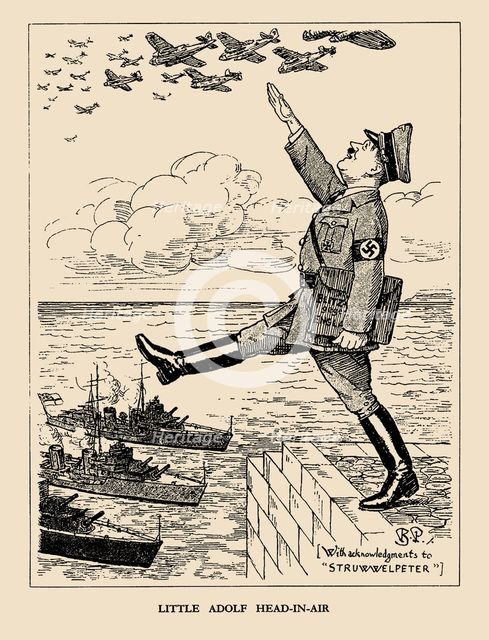Little Adolf Head-in-Air. From "Punch", 1940. Creator: Bernard Partridge.