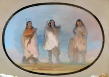 Little Bear, Steep Wind, The Dog; Three Distinguished Warriors of the Sioux Tribe, ca. 1865-1871. Creator: George Catlin