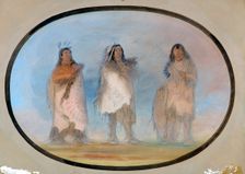 Little Bear, Steep Wind, The Dog; Three Distinguished Warriors of the Sioux Tribe, ca. 1865-1871. Creator: George Catlin