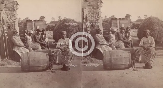 Little Bo Peep. [Group of men and women seated outside, child peeking...], (1868-1900?). Creator: O. Pierre Havens.