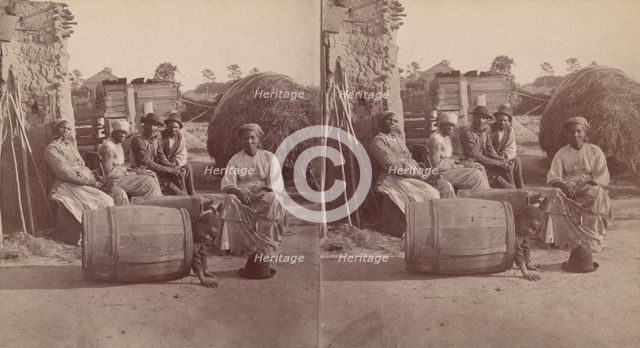 Little Bo Peep. [Group of men and women seated outside, child peeking...], (1868-1900?). Creator: O. Pierre Havens.
