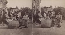 Little Bo Peep. [Group of men and women seated outside, child peeking...], (1868-1900?). Creator: O. Pierre Havens