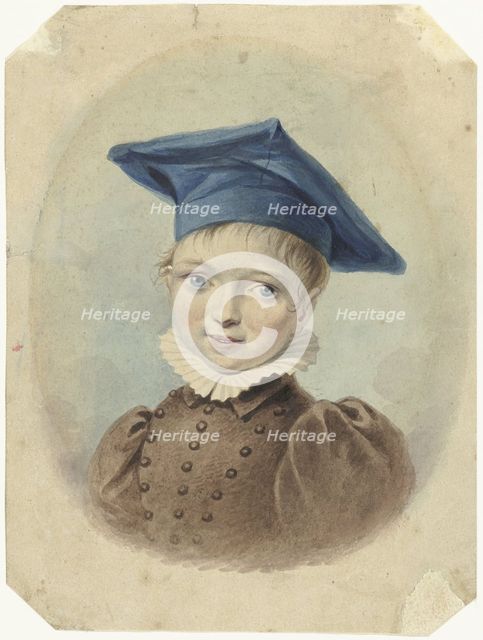 Little boy with a blue beret, 1782-1849. Creator: Johannes Hari.