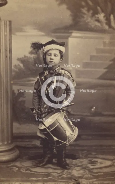 Little boy in uniform, 1870s. Creator: Jamin & Cie.
