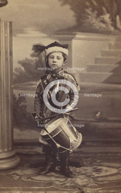 Little boy in uniform, 1870s. Creator: Jamin & Cie.