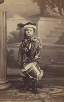 Little boy in uniform, 1870s. Creator: Jamin & Cie