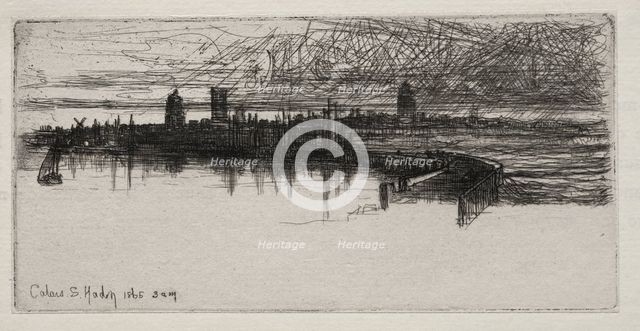 Little Calais Pier, 1865, 3 A.M., 1865. Creator: Francis Seymour Haden (British, 1818-1910).