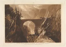 Little Devil's Bridge over the Russ, above Altdorft, Switzerland (Liber Studioru..., March 29, 1809. Creator: JMW Turner