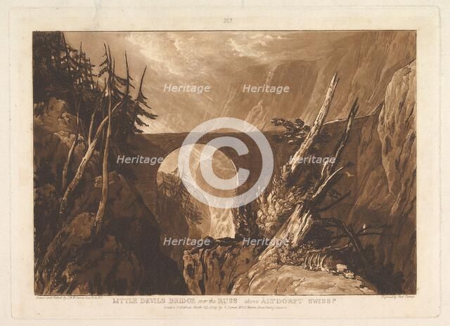 Little Devil's Bridge over the Russ, above Altdorft, Switzerland (Liber Studioru..., March 29, 1809. Creator: JMW Turner.