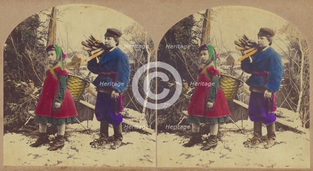 Little Fagot Gatherers., about 1860. Creator: New York Stereoscopic Company.