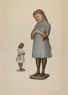 Little Fanny Carved Figure, c. 1938. Creator: Stanley Mazur