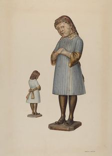 Little Fanny Carved Figure, c. 1938. Creator: Stanley Mazur