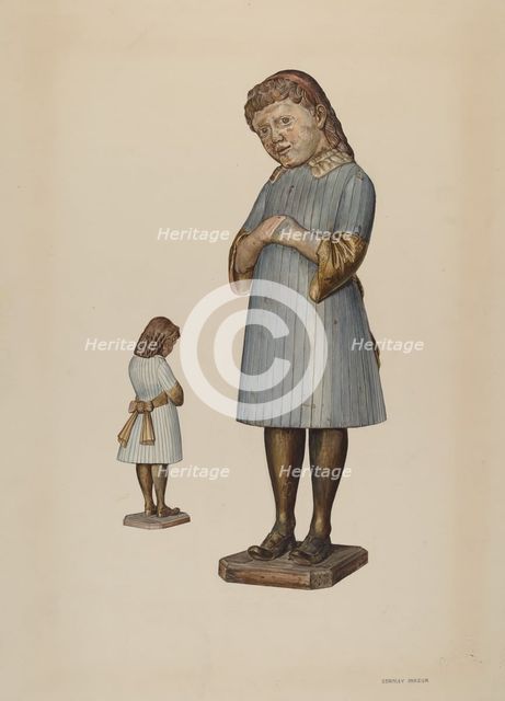 Little Fanny Carved Figure, c. 1938. Creator: Stanley Mazur.