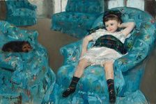 Little Girl in a Blue Armchair, 1878. Creator: Mary Cassatt