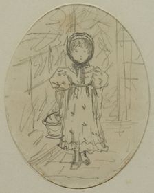 Little Girl in a Garden, 1894. Creator: Catherine Greenaway
