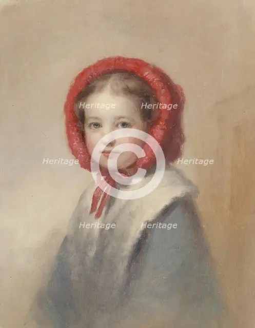 Little Girl in a Red Bonnet, 19th century. Creator: George Augustus Baker.