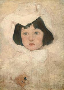 Little Girl in White, probably c. 1895. Creator: Unknown