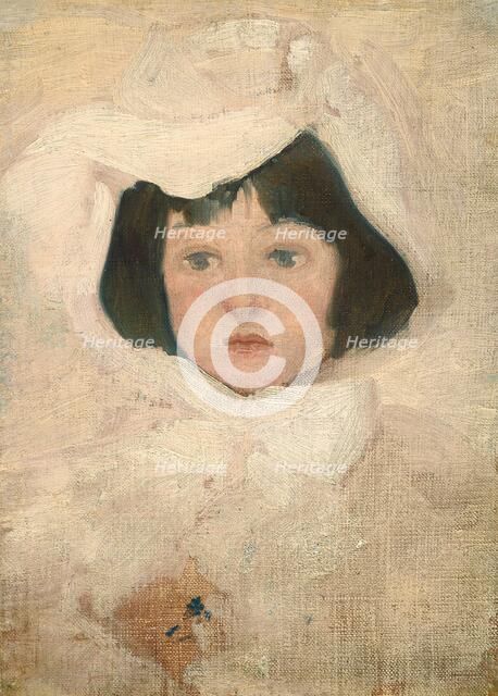Little Girl in White, probably c. 1895. Creator: Unknown.
