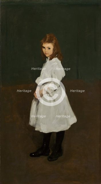 Little Girl in White (Queenie Burnett), 1907. Creator: George Wesley Bellows.