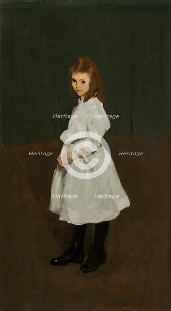 Little Girl in White (Queenie Burnett), 1907. Creator: George Wesley Bellows.