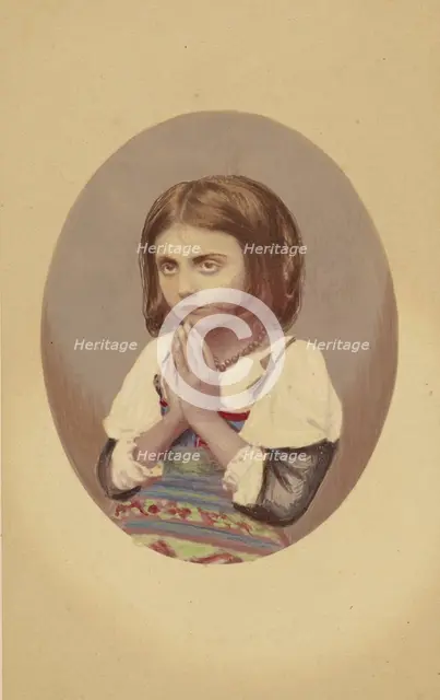 Little girl praying, about 1870. Creator: Lorenzo Suscipj.