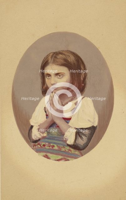 Little girl praying, about 1870. Creator: Lorenzo Suscipj.