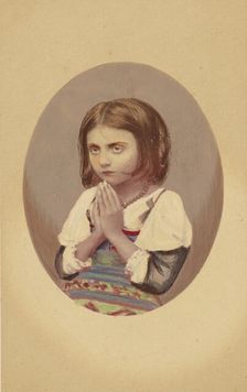 Little girl praying, about 1870. Creator: Lorenzo Suscipj