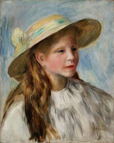 Little Girl with a Hat (Jeune Fille au Chapeau), 1894. Creator: Pierre-Auguste Renoir