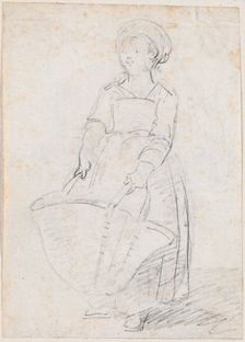 Little Girl with a Large Basket, probably c. 1754/1765. Creator: Hubert Robert