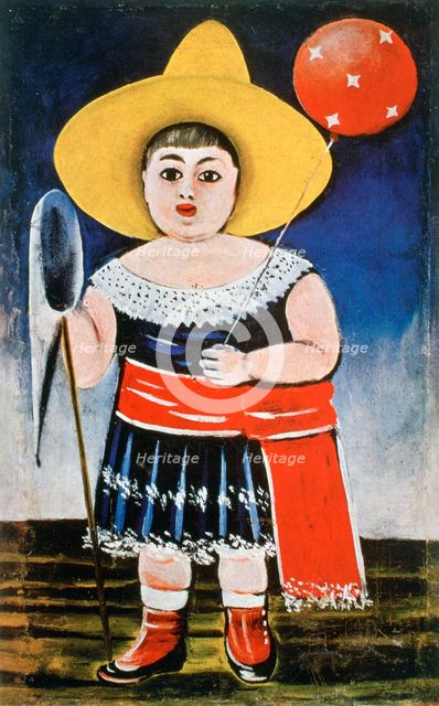 'Little Girl with a Patterned Balloon', c1885-1918. Artist: Niko Pirosmanishvili