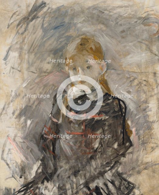Little girl with blond hair, 1881. Creator: Morisot, Berthe (1841-1895).