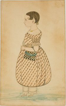 Little Girl with Checkered Purse in Profile to the Left, n.d. Creator: Unknown