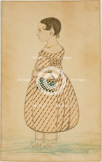 Little Girl with Checkered Purse in Profile to the Left, n.d. Creator: Unknown.