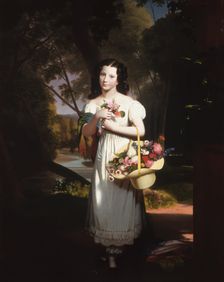 Little Girl with Flowers (Amelia Palmer), ca. 1830. Creator: Charles Cromwell Ingham