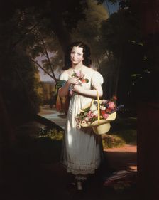 Little Girl with Flowers (Amelia Palmer), ca. 1830. Creator: Charles Cromwell Ingham