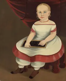 Little Girl with Slate, c. 1845. Creator: Prior-Hamblin School