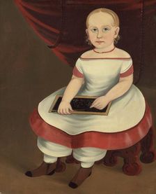 Little Girl with Slate, c. 1845. Creator: Prior-Hamblin School